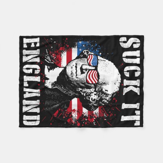 Suck It England Grappig 4 juli herdenkingsdag Fleece Deken (Voorkant (Horizontaal))