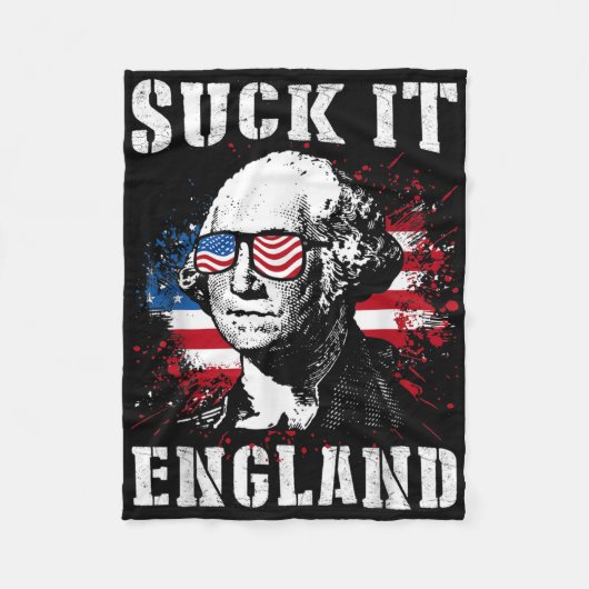 Suck It England Grappig 4 juli herdenkingsdag Fleece Deken (Voorkant)