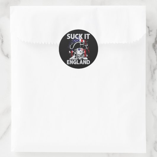 Suck It England Grappig 4 juli herdenkingsdag Ronde Sticker (Tas)