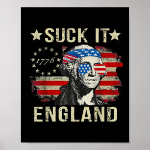Suck It England Grappig 4th of July Patriotisch Am Poster