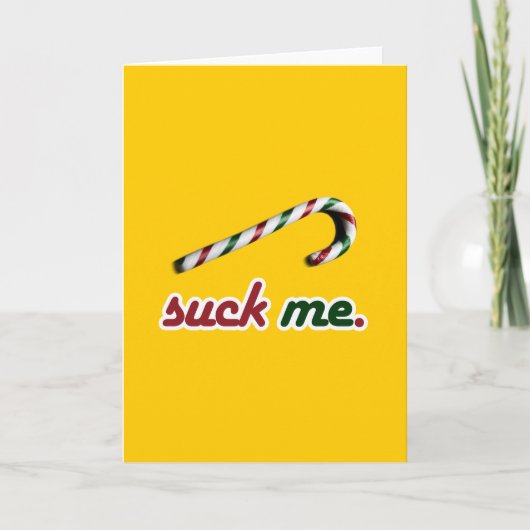 SUCK ME CANDY CANE FEESTDAGEN KAART (Voorkant)