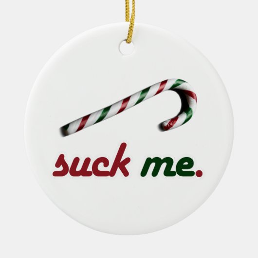 SUCK ME CANDY CANE -.png Keramisch Ornament (Voorkant)
