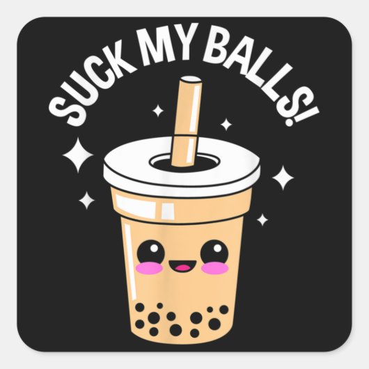 Suck My Balls Boba Vierkante Sticker (Voorkant)