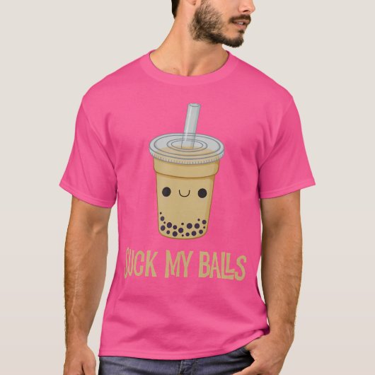 Suck My Balls Funny Drink Boba Bubble Tea T-shirt (Voorkant)