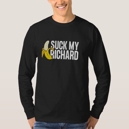 Suck My Richard Offensive Crude Humor Graphic T-shirt (Voorkant)