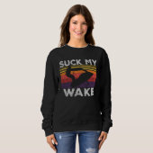 Suck My Wake Jet Ski Retro 70s 80S  Jet Skiing Vin Trui (Voorkant volledig)