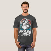 Suck My Wake Jet Ski Retro 70s Funny Jet Skiing T-shirt (Voorkant volledig)