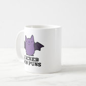 Sucker for Puns Funny Baby Bat Pun Koffiemok (Voorkant links)