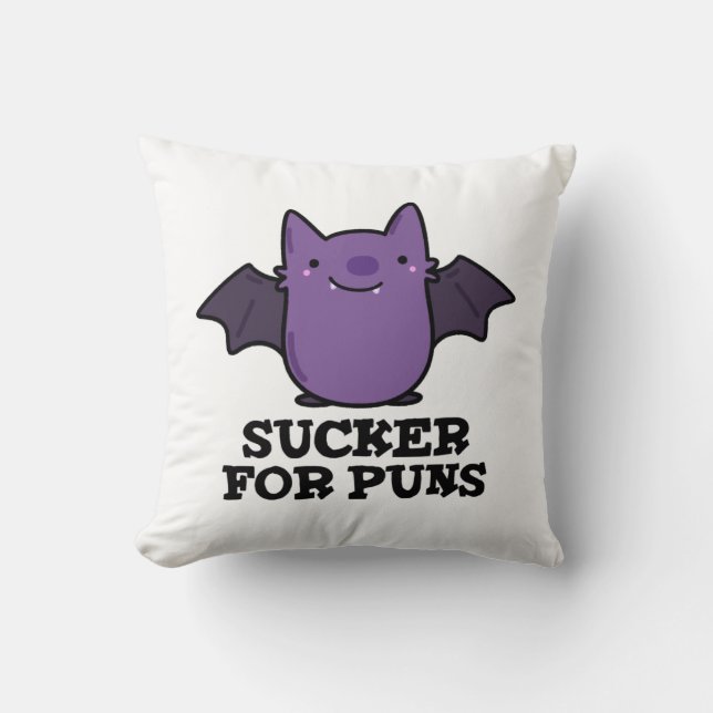 Sucker for Puns Funny Baby Bat Pun Kussen (Voorkant)
