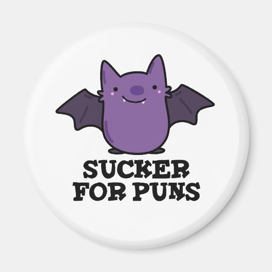 Sucker for Puns Funny Baby Bat Pun Magneet (Voorkant)