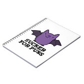 Sucker for Puns Funny Baby Bat Pun Notitieboek (Linkerzijde)
