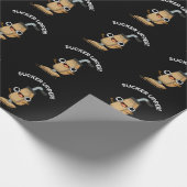 Sucker Upper Funny Vacuum Cleaner Pun Dark BG Cadeaupapier (Hoek)