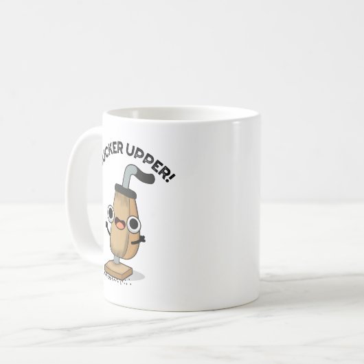 Sucker Upper Funny Vacuum Cleaner Pun Koffiemok (Voorkant links)