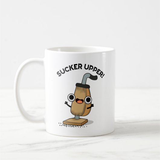 Sucker Upper Funny Vacuum Cleaner Pun Koffiemok (Links)