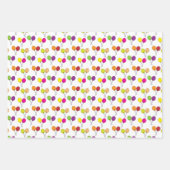 Suckers lolly's in groen, paarse, roze, geel inpakpapier vel (Voorkant 3)