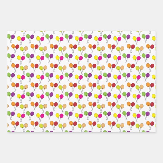 Suckers lolly's in groen, paarse, roze, geel inpakpapier vel (Voorkant 2)