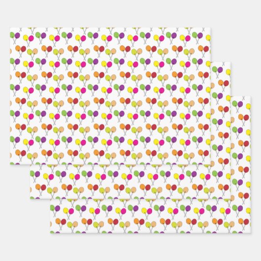 Suckers lolly's in groen, paarse, roze, geel inpakpapier vel (Set)