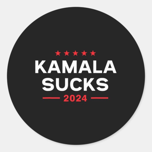 Sucks 2024 Anti Kamala Harris Ronde Sticker (Voorkant)
