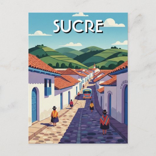 Sucre Bolivia Reizen Briefkaart (Voorkant)