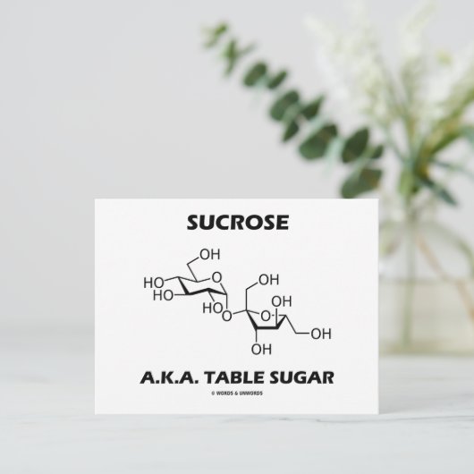 Sucrose, ook bekend als tafelsuiker (chemisch mole briefkaart (Staand voorkant)