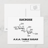 Sucrose, ook bekend als tafelsuiker (chemisch mole briefkaart (Voorkant / Achterkant)