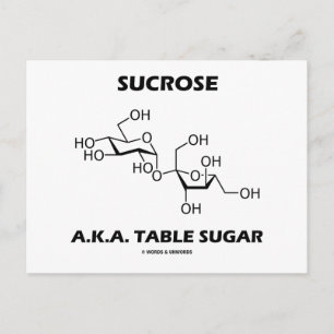 Sucrose ook bekend als Tafelsuiker (chemisch molec Briefkaart