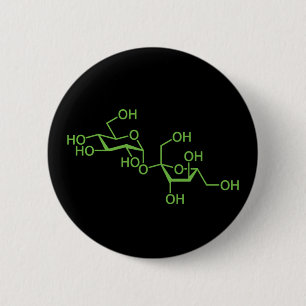 Sucrose Suiker Molecule Chemische Schema Ronde Button 5,7 Cm