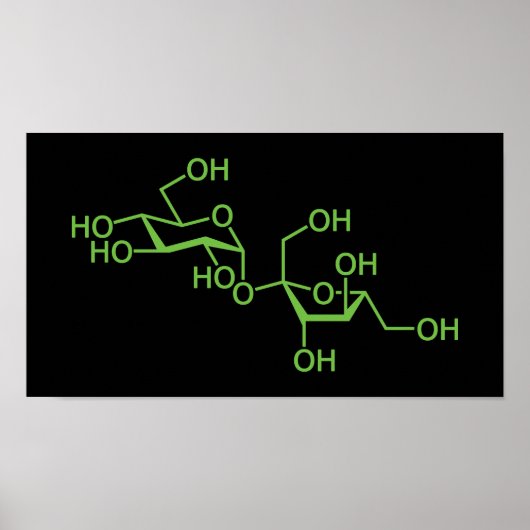 Sucrose Suiker Molecuul Chemisch Diagram Poster (Voorkant)