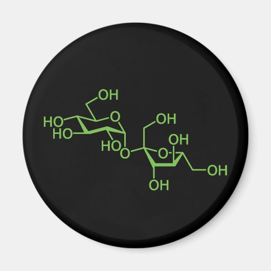 Sucrose Suikermolecuul Chemisch Diagram Magneet (Voorkant)