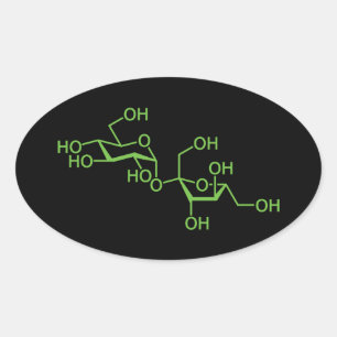 Sucrose Suikermolecuul Chemisch Diagram Ovale Sticker