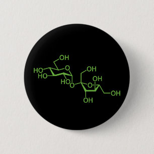 Sucrose Suikermolecuul Chemisch Diagram Ronde Button 5,7 Cm