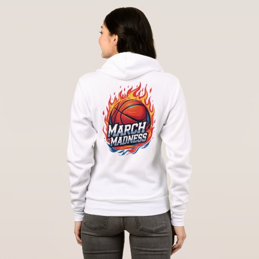 Sudadera Basketball en Llamas March Madness Hoodie (Achterkant volledig)