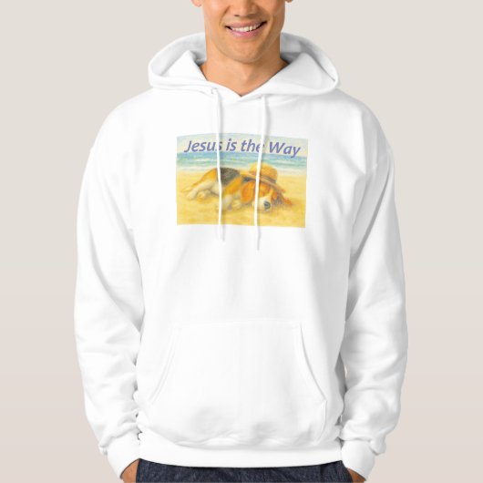 Sudadera Beach with a Hat - "Jesus is the Way" Hoodie (Voorkant)