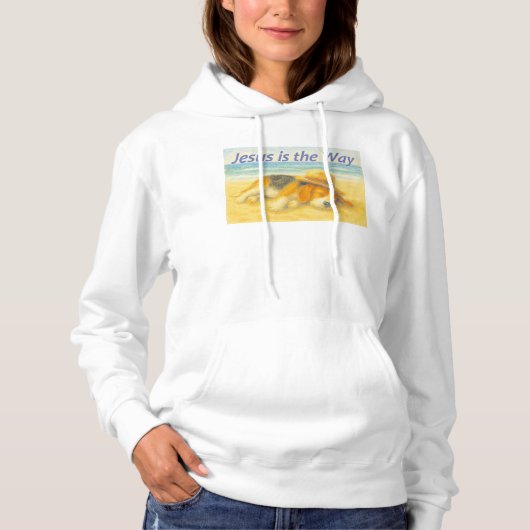 Sudadera Beach with a Hat - "Jesus is the Way" Hoodie (Voorkant)