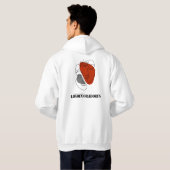 Sudadera blanca encapuchada unise, frases poéticas hoodie (Achterkant volledig)