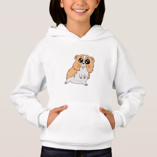 Sudadera blanca niña diseño hamster (Voorkant)