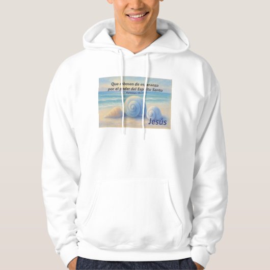 Sudadera caracolas de Mar con Versículo Romanos Hoodie (Voorkant)