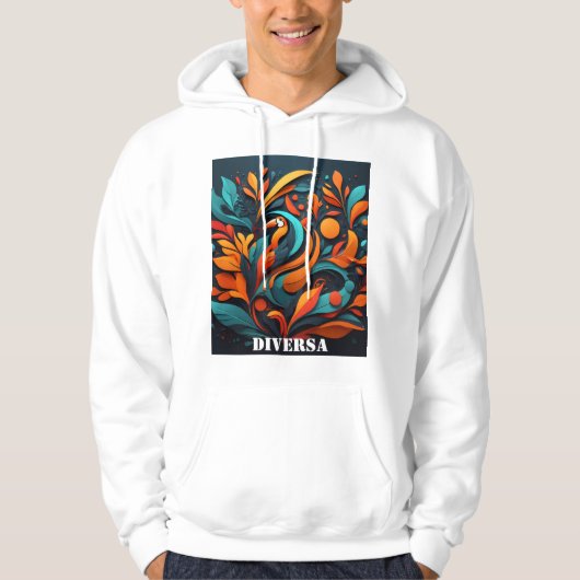 Sudadera con Arte Simbólico de Biodiversidad Hoodie (Voorkant)