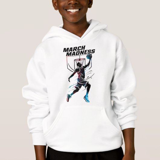 Sudadera con capucha de niño Locura del Baloncesto (Voorkant)