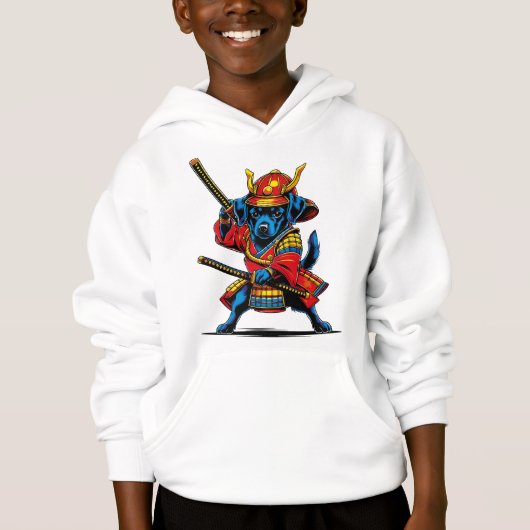 Sudadera con capucha de niños Perrito Samurái (Voorkant)