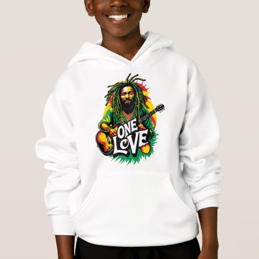 Sudadera con capucha One Love el Rey del Reggae (Voorkant)