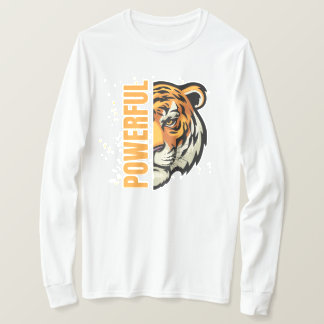 Sudadera con dibujo de Tigre y palabra Powerful T-shirt
