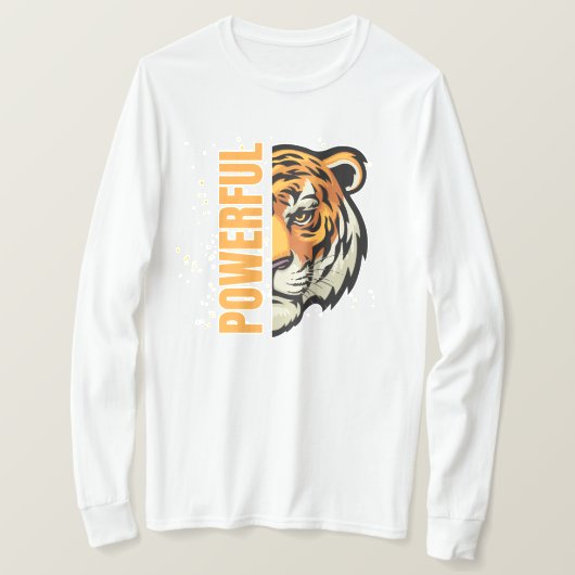 Sudadera con dibujo de Tigre y palabra Powerful T-shirt (Design voorkant)