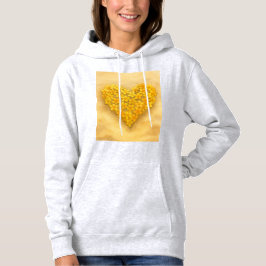 sudadera corazón de flores en la arena  hoodie