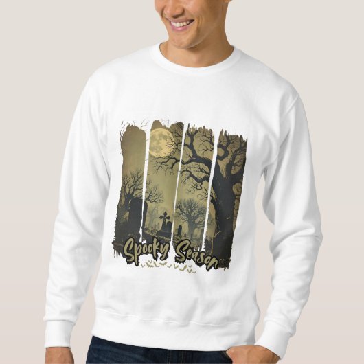 Sudadera de Halloween con Luna y Tumba Trui (Voorkant)