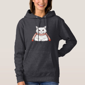 Sudadera Festiva con Encantador Gato Navideño Hoodie