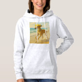 Sudadera Galgo en la playa estilo pintura Hoodie (Voorkant)