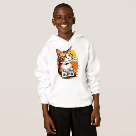 Sudadera Gato con Actitud Sarcástica (Voorkant volledig)