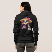 Sudadera negra M con catrina reverso Hoodie (Achterkant volledig)