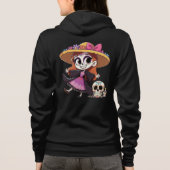 Sudadera negra M con catrina reverso Hoodie (Achterkant)